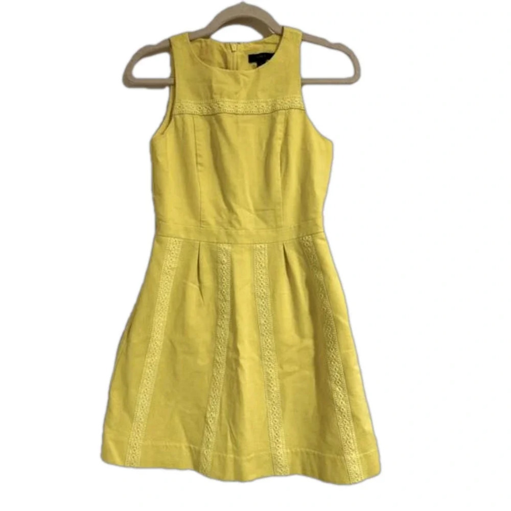 J.Crew key lime yellow eyelet Easter spring summer dress
